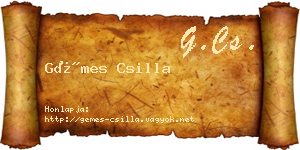 Gémes Csilla névjegykártya